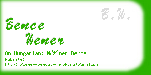 bence wener business card